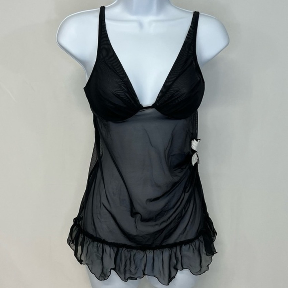 Victoria's Secret Sheer Black Bra/baby‎ doll, Teddy 34 B